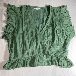 francesca’s mint crossover blouse